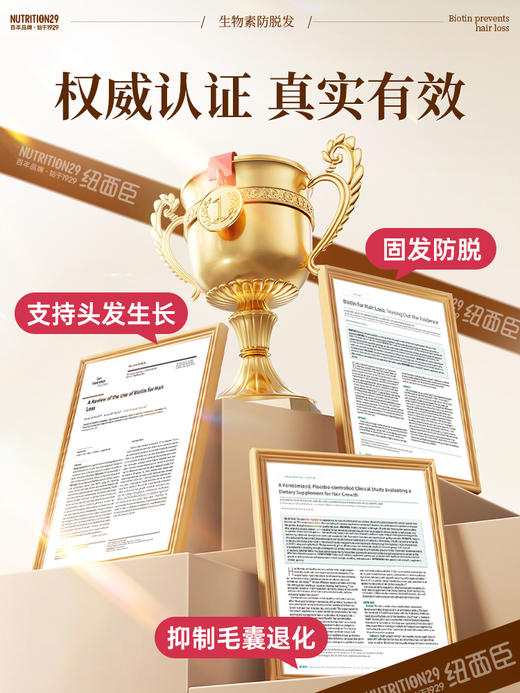 【原装进口】Nutrition29纽西臣生物素60粒防脱生发男女可用 商品图7