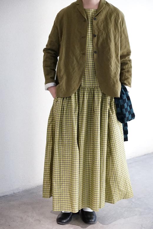 apuntob 格纹真丝连衣裙(覆盆子红格/青柠黄格) 商品图13