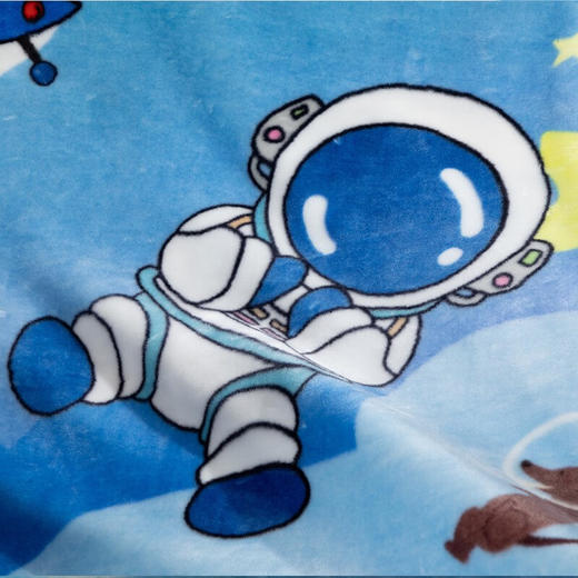 水星家纺 梦幻星空法兰绒谈 100cm×140cm 卡通保暖沙发套午休毯122978 商品图2