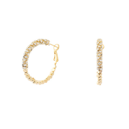 三彩2026新款碎金大圈耳环耳饰设计感水钻派对约会通勤华丽轻奢 商品图4