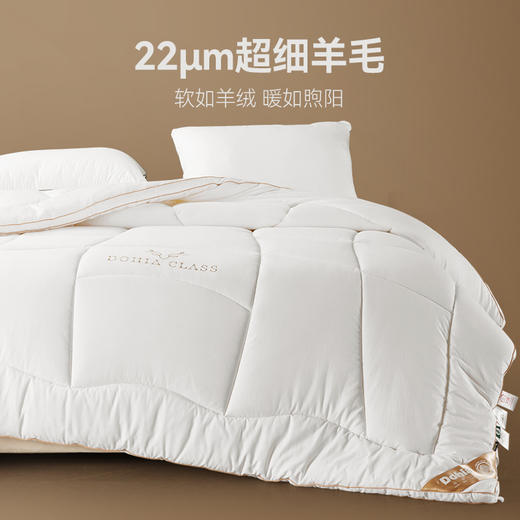 多喜爱 臻品绵羊毛生物绒亲肤加厚冬被/子母被 cs【超细羊毛】【60S全棉提花】【柔软贴身】【温暖舒适】分区保暖 精致烫钻 多种厚度 皮质手提包 商品图2