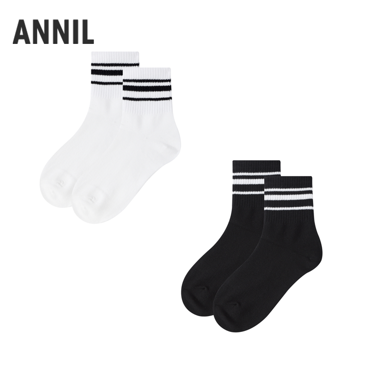 【单拍不发 非活动拍下无效】男童女童中袜两双装春季新款安奈儿童装JM617630