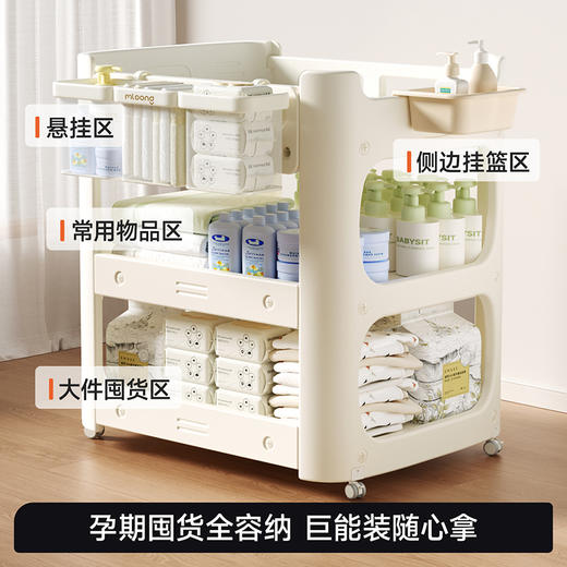 【冬日暖佣】mloong曼龙 安阔宝宝尿布台多功能洗澡一体护理台新生家用收纳可移动婴儿床 商品图2