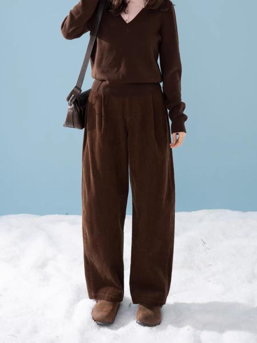 浮生八记/25D209/全棉高克重秋冬粉棕灯芯绒气球裤 商品图3