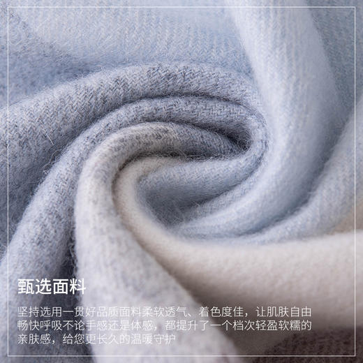 100%羊毛围巾！女士高级感百搭加厚秋冬季新年格子保暖围脖羊绒手感！ 商品图2