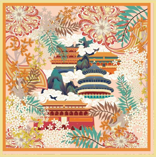 丝绸方巾-江山灵轴·云岫共生 商品图1