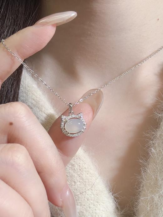 卡蒂罗KADER 【招财福猫】沐光小猫项链 925银梦幻甜美浪漫清冷感气质锁骨链转运 可爱简约ins风 好运 玉髓 项链 女款 商品图4