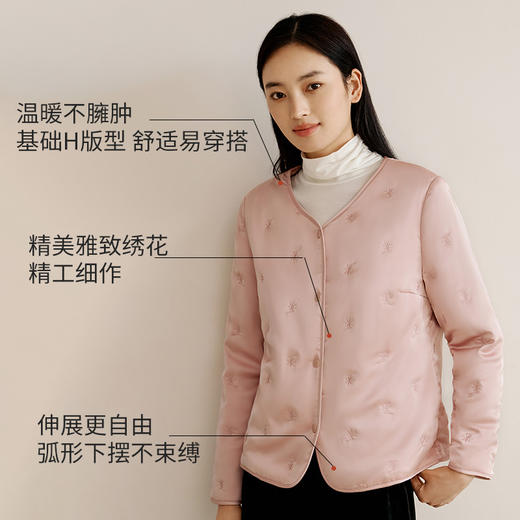 金三塔100%桑蚕丝填充保暖长袖棉袄女保暖背心马甲秋冬丝绵外套 NSF9D731/NSFAD733 商品图5