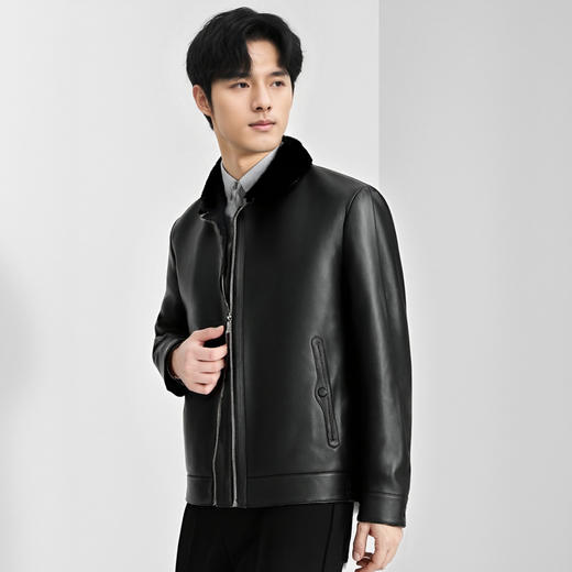 【门店同款&鸭绒】圣得西2025年冬季男士羽绒绵羊皮革真皮皮衣
 商品图1