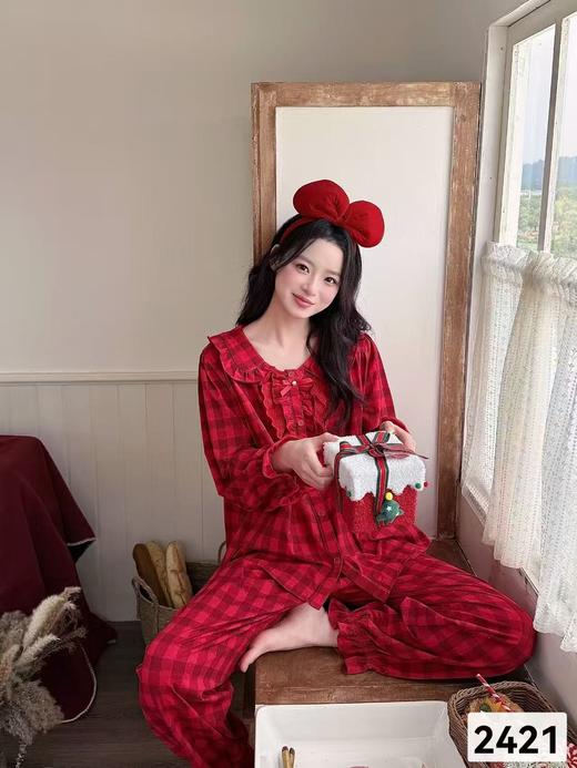 安杜拉  红格家居服  2421 商品图0