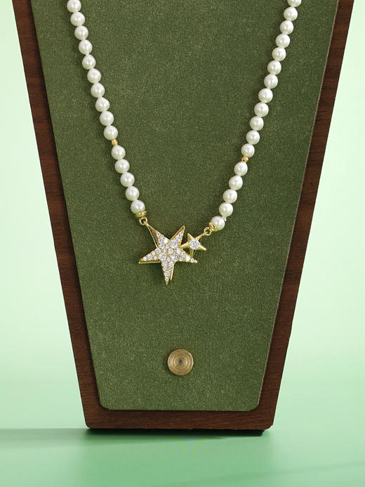 子佩集【星辰献瑞】珍珠项链【XXXL009】4mm珠磁吸扣五角星镀金2512 商品图3
