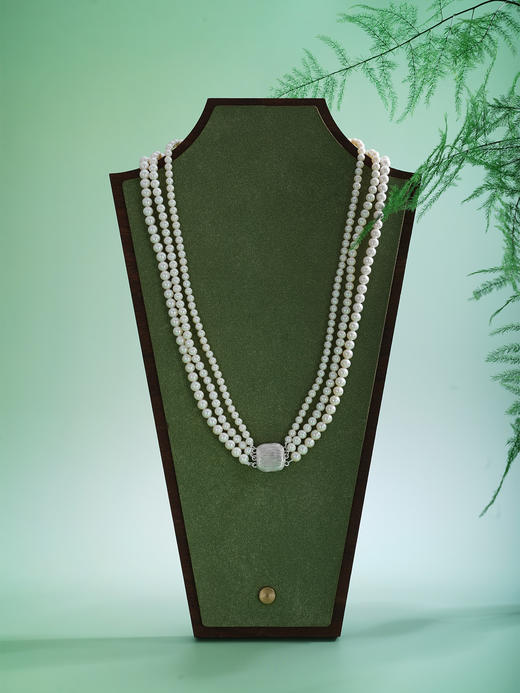 子佩集【方寸珠华】银S925毛衣链【XXMYL001】4-5mm珠方块三层2512 商品图1