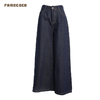 Famecoco复古深蓝加厚牛仔裤宽松高腰阔腿裤显瘦百搭FAD8GA122 商品缩略图3