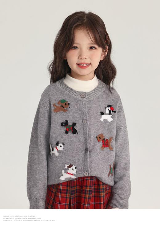 【洋气加厚针织毛衣】2025新款儿童加厚毛衣 拜年服 红色新年秋冬卡通女童针织开衫 外套潮 商品图6