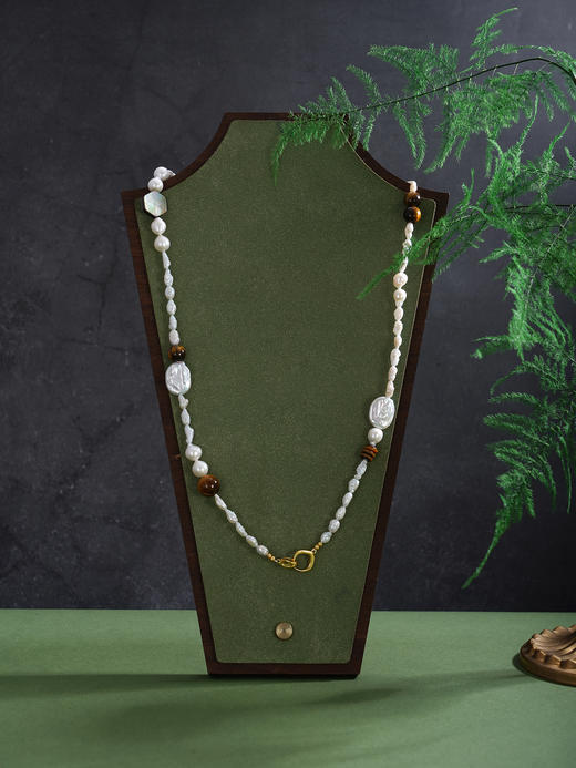 子佩集【海浪狂想】银S925珍珠项链【SGN1140011】12mm大扁珠巴洛克2512 商品图1