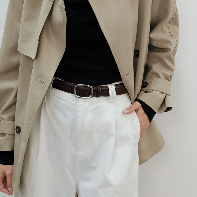 登白DENGBAI 平纹方形针扣牛皮腰带【本商品不支持用券】