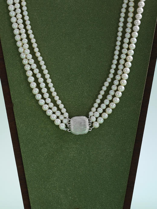 子佩集【方寸珠华】银S925毛衣链【XXMYL001】4-5mm珠方块三层2512 商品图2