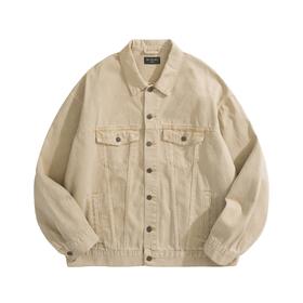 中性款破损刺绣牛仔外套zh004