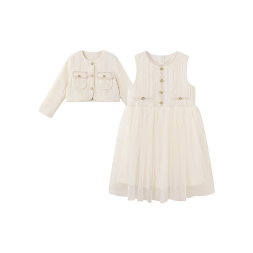 英氏童装女童衣服秋冬连衣裙保暖外套女生衣裙套装中大童套装新款 商品图4