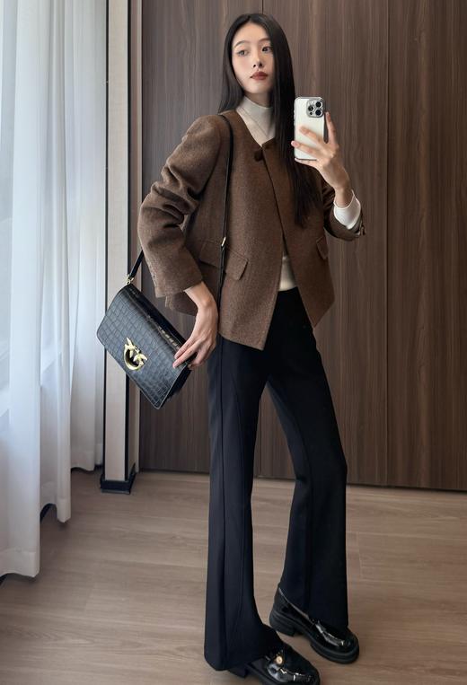 赛琳极简90白鸭绒50羊毛外套 商品图1