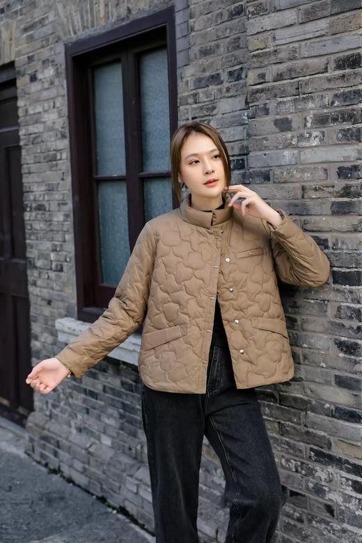 伯妮斯茵 | 温柔知性 短款立领轻薄羽绒服 多口袋设计 显瘦不臃肿 气质通勤款 SZ6R28 薄款鸭绒羽绒服 商品图7