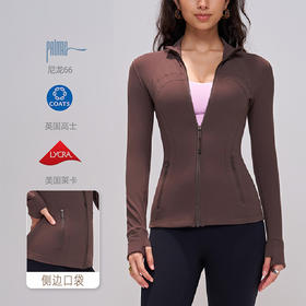 跃牌【轻匀系列】莱卡秋冬瑜伽运动外套女弹力拉链跑步健身瑜伽长袖WT8018