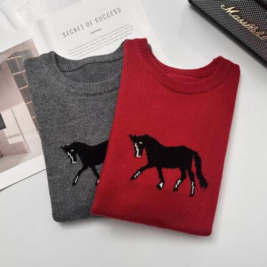 【Spring Wave 复古圆领羊毛刺绣红毛衣】马年限定 ，新年红毛衣，32支进口纱线，30%羊毛混合成份 商品图7