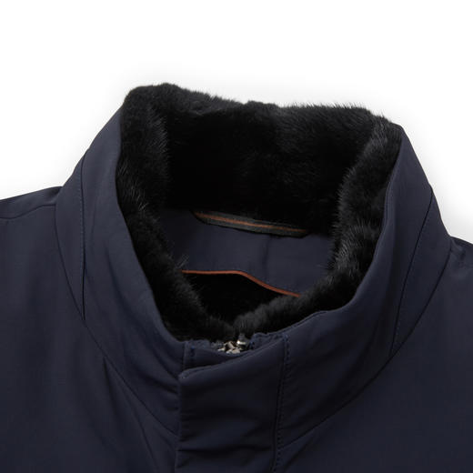 【门店同款】圣得西2025年冬季男士水貂毛领兔毛内胆通勤易搭尼克服
 商品图8