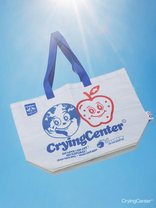 CryingCenter 地球派对单肩手提大容量购物袋环保编织袋 哭喊中心 商品图2