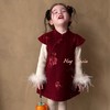 【新年❗️亮片绣花旗袍裙】女童2025新款亮片绣花旗袍裙 新中式圣诞背心裙 两件套 女宝宝拜年服 商品缩略图1