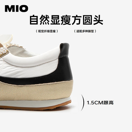 MIO米奥德训鞋2026春季新款运动芭蕾珍珠蝴蝶结纱带薄底休闲鞋女M261560804 商品图4