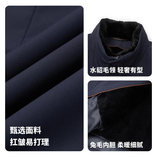 【门店同款】圣得西2025年冬季男士水貂毛领兔毛内胆通勤易搭尼克服
 商品图4