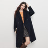 【12/17新品】熙世界戗驳领100%羊毛双面呢子大衣女冬季通勤双排扣长款毛呢外套 商品缩略图3