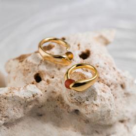 盐岛 W水滴系列水滴戒指