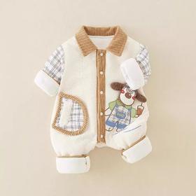 新生儿秋冬加厚连体衣a类棉衣男宝宝外出服加绒婴儿爬服加厚衣服