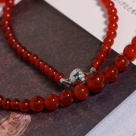 【甄珠贝】氛围感红玛瑙渐变项链 纯银吸铁石扣 商品图3