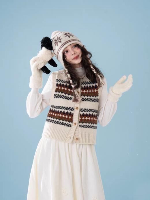 浮生八记/25D238/25D220/全羊毛不规则费尔岛手工毛衣开衫马甲 商品图2