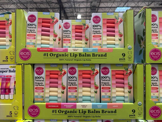 220元/组！🇺🇸，一版🈶香草➕草莓➕西瓜➕甜薄➕柠檬！。EOS果味天然保湿润唇膏9只装！新包装哦📣敲黑板🤣说重点👉唇膏是有机滴 商品图4