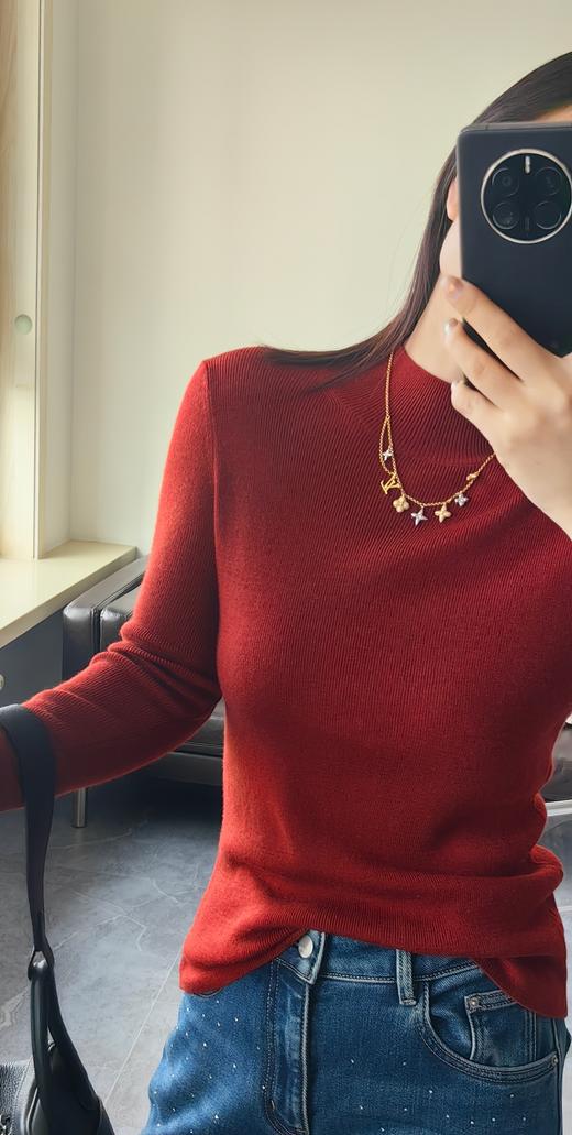 万能自带气场半高领超细羊毛打底衫 商品图11