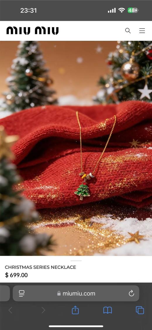 贸易公司订单！miu圣诞系列 许愿树锁骨链! 商品图1