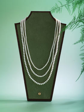 子佩集【方寸珠华】银S925毛衣链【XXMYL001】4-5mm珠方块三层2512