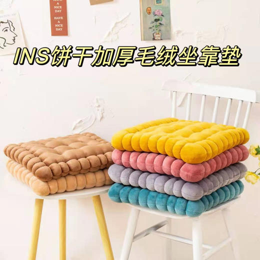 🌈“屁股”有救了💥后悔没有早点买！坐垫界的颜值天花板！🥰【喜佳柔INS饼干加厚毛绒坐靠垫】 💞原价1个88，开团价任选2个💰59❗️ 商品图0