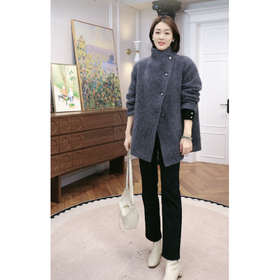 火桐hooton 铂金皇家 羊绒 重磅山羊绒拉绒中长大衣外套89218