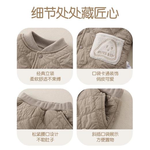 2025秋冬新款婴儿a类保暖衣服宝宝套装儿童夹棉加厚棉服男童冬季 商品图3