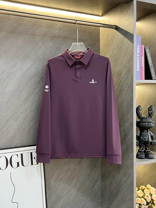 点此购买 比音勒芬秋冬季男士时尚休闲弹力加绒保暖翻领POLO衫 ss 338075 商品图2