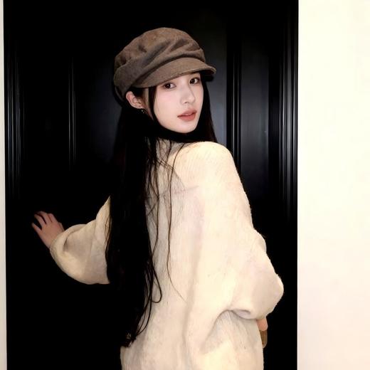 【特妮娜 山本羊毛堆堆帽】加宽短帽檐 修饰脸型 可调节帽围 柔软亲肤 久戴不闷不勒 精密紧实针脚 商品图3