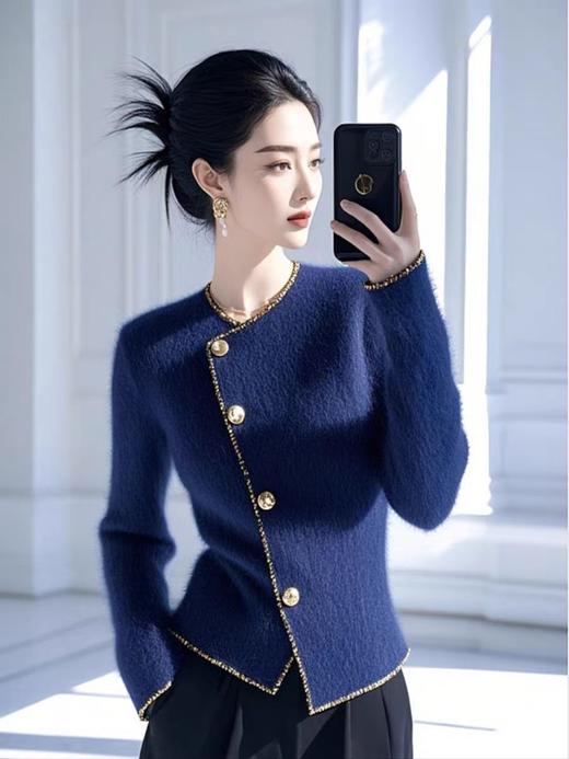 【气质针织开衫】韩版圆领简约开衫 毛衣外套 女2025秋冬装新款 气质减龄女士上衣 商品图8
