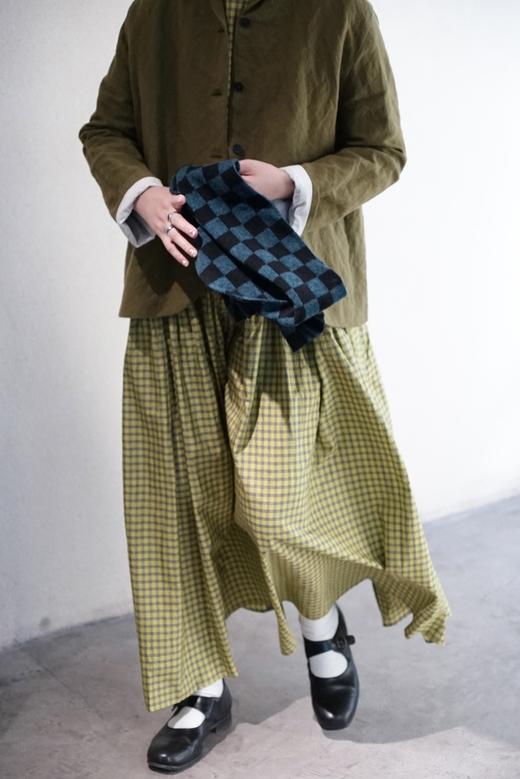 apuntob 格纹真丝连衣裙(覆盆子红格/青柠黄格) 商品图10