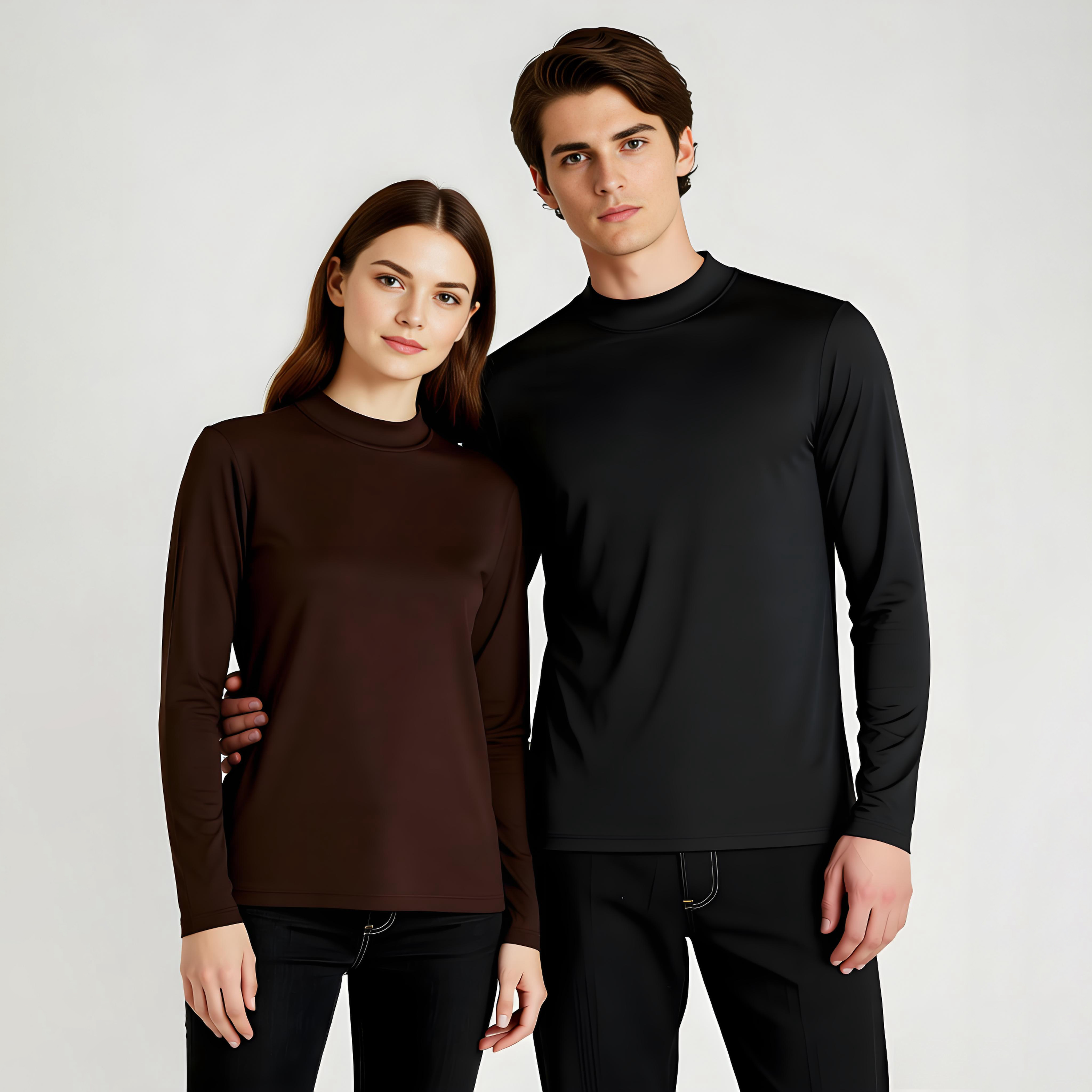 【加购3件到手79元】SIIJJEYY枝辑 暖绒衫  双面绒半高领长袖T恤 男女同款 修身显瘦 舒适保暖 5色可选