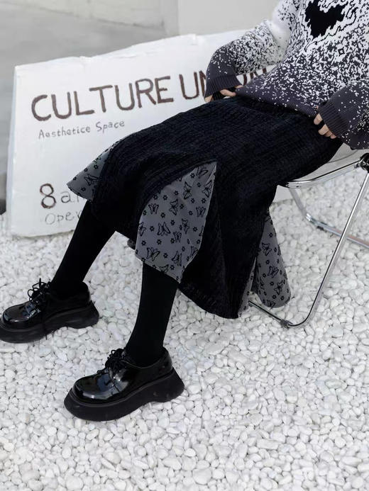 绝美重工秋冬烧花立体蝴蝶梦幻显瘦半身裙 商品图11